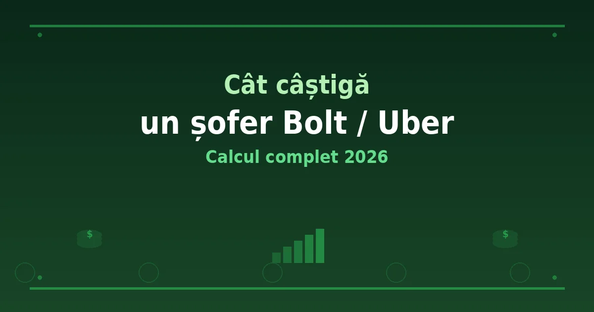 Calculator venituri si taxe sofer Bolt Uber 2026